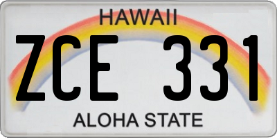 HI license plate ZCE331
