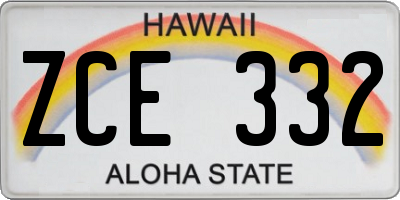 HI license plate ZCE332