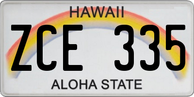 HI license plate ZCE335