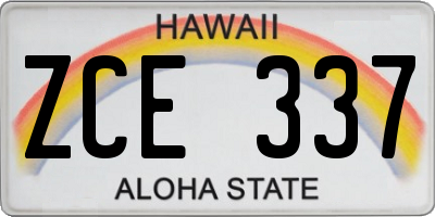 HI license plate ZCE337