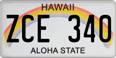 HI license plate ZCE340
