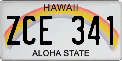 HI license plate ZCE341