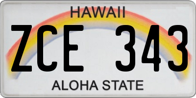 HI license plate ZCE343