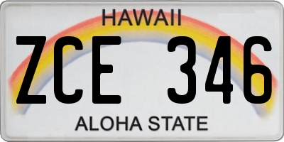 HI license plate ZCE346