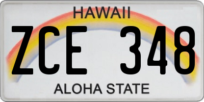 HI license plate ZCE348