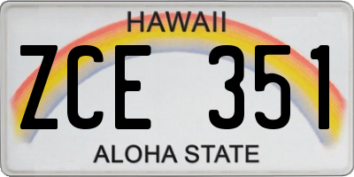 HI license plate ZCE351