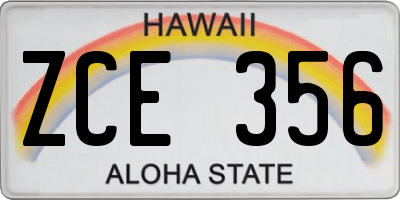 HI license plate ZCE356