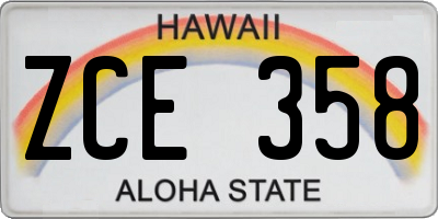 HI license plate ZCE358