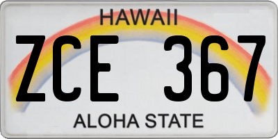 HI license plate ZCE367