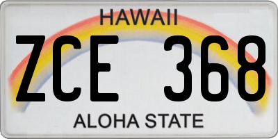 HI license plate ZCE368