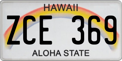 HI license plate ZCE369