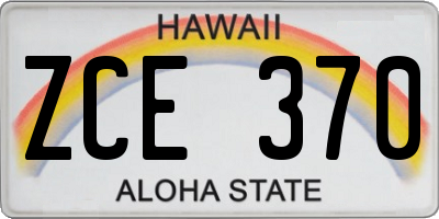 HI license plate ZCE370