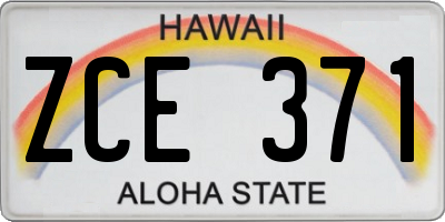 HI license plate ZCE371