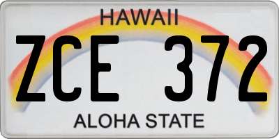 HI license plate ZCE372