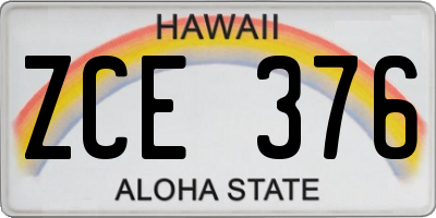HI license plate ZCE376