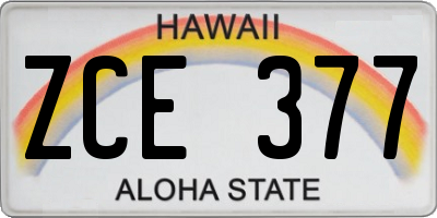 HI license plate ZCE377