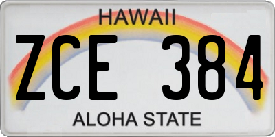 HI license plate ZCE384