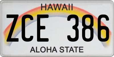 HI license plate ZCE386