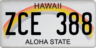 HI license plate ZCE388