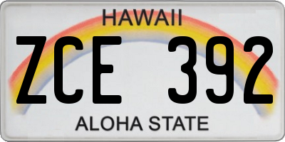 HI license plate ZCE392
