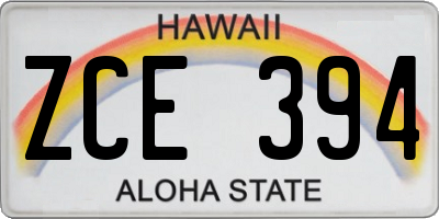 HI license plate ZCE394