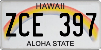 HI license plate ZCE397