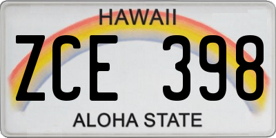 HI license plate ZCE398