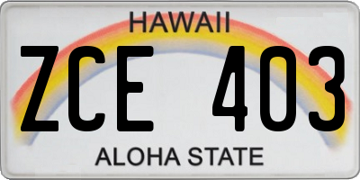 HI license plate ZCE403