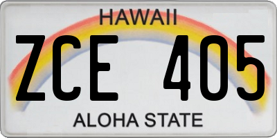 HI license plate ZCE405