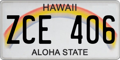 HI license plate ZCE406