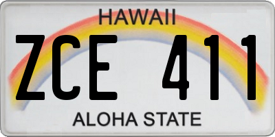 HI license plate ZCE411