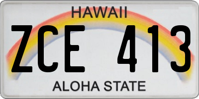 HI license plate ZCE413