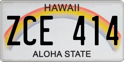 HI license plate ZCE414