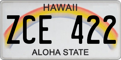 HI license plate ZCE422