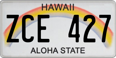 HI license plate ZCE427