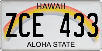 HI license plate ZCE433