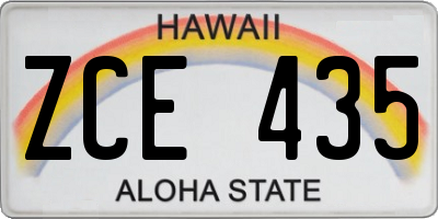 HI license plate ZCE435