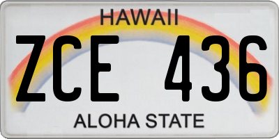 HI license plate ZCE436