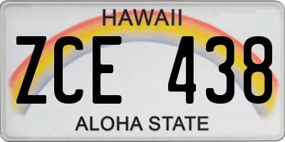 HI license plate ZCE438
