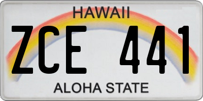 HI license plate ZCE441