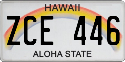 HI license plate ZCE446