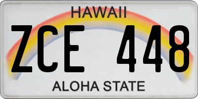 HI license plate ZCE448
