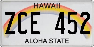 HI license plate ZCE452
