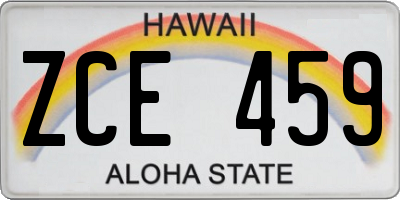 HI license plate ZCE459