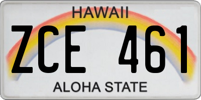 HI license plate ZCE461