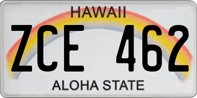 HI license plate ZCE462