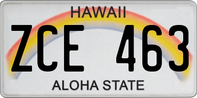 HI license plate ZCE463