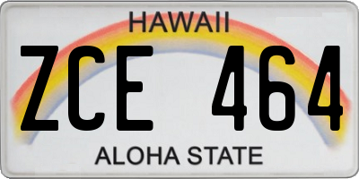 HI license plate ZCE464