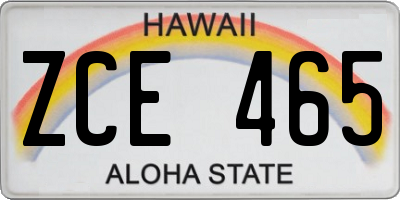 HI license plate ZCE465
