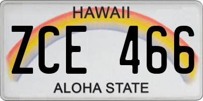 HI license plate ZCE466